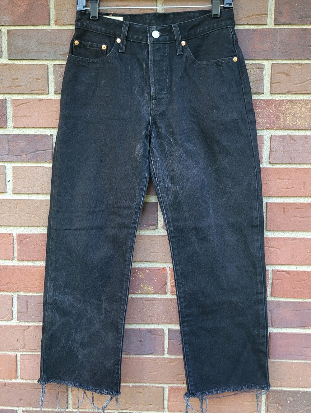 Levi's 501 90's Premium Big E Size 26x30 (Measures 28x26) Black w/ Wiskering